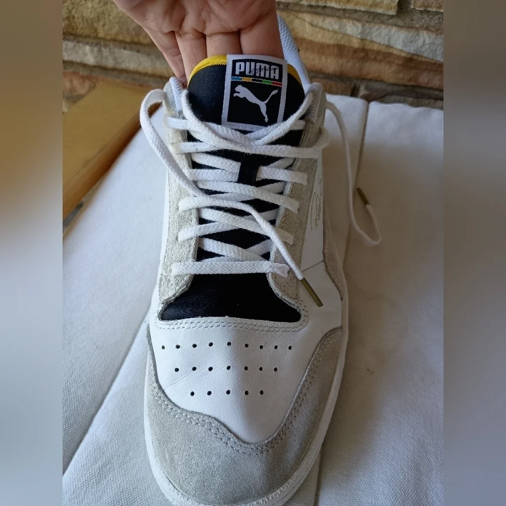 Puma Ralph Sampson Lo WH Mens White Basketball Sneakers Shoes_11